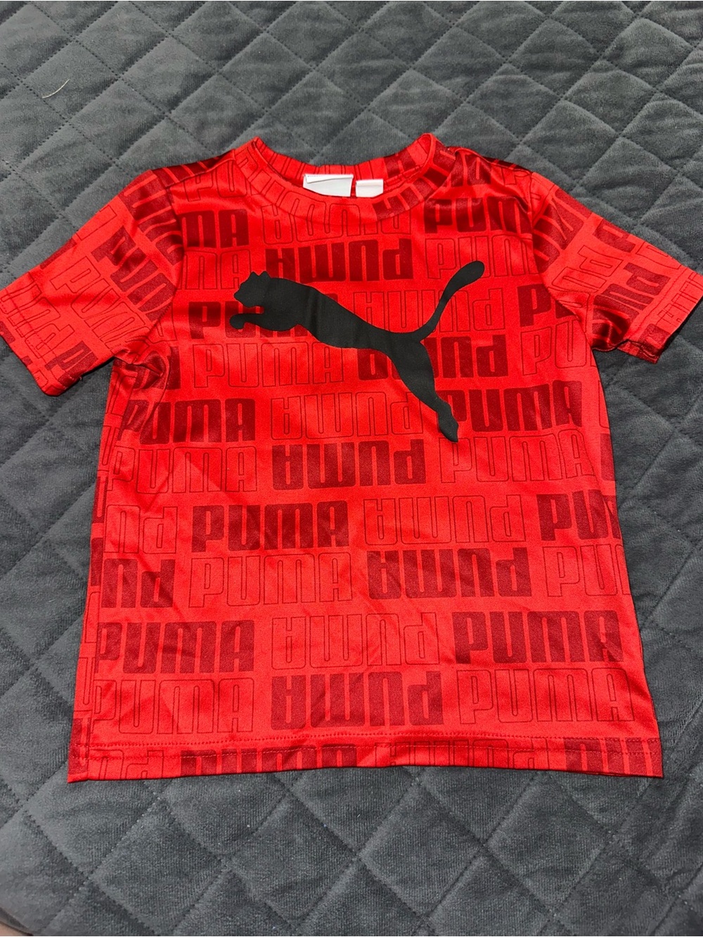 Puma Red Short Sleeve Tee with Black Logo